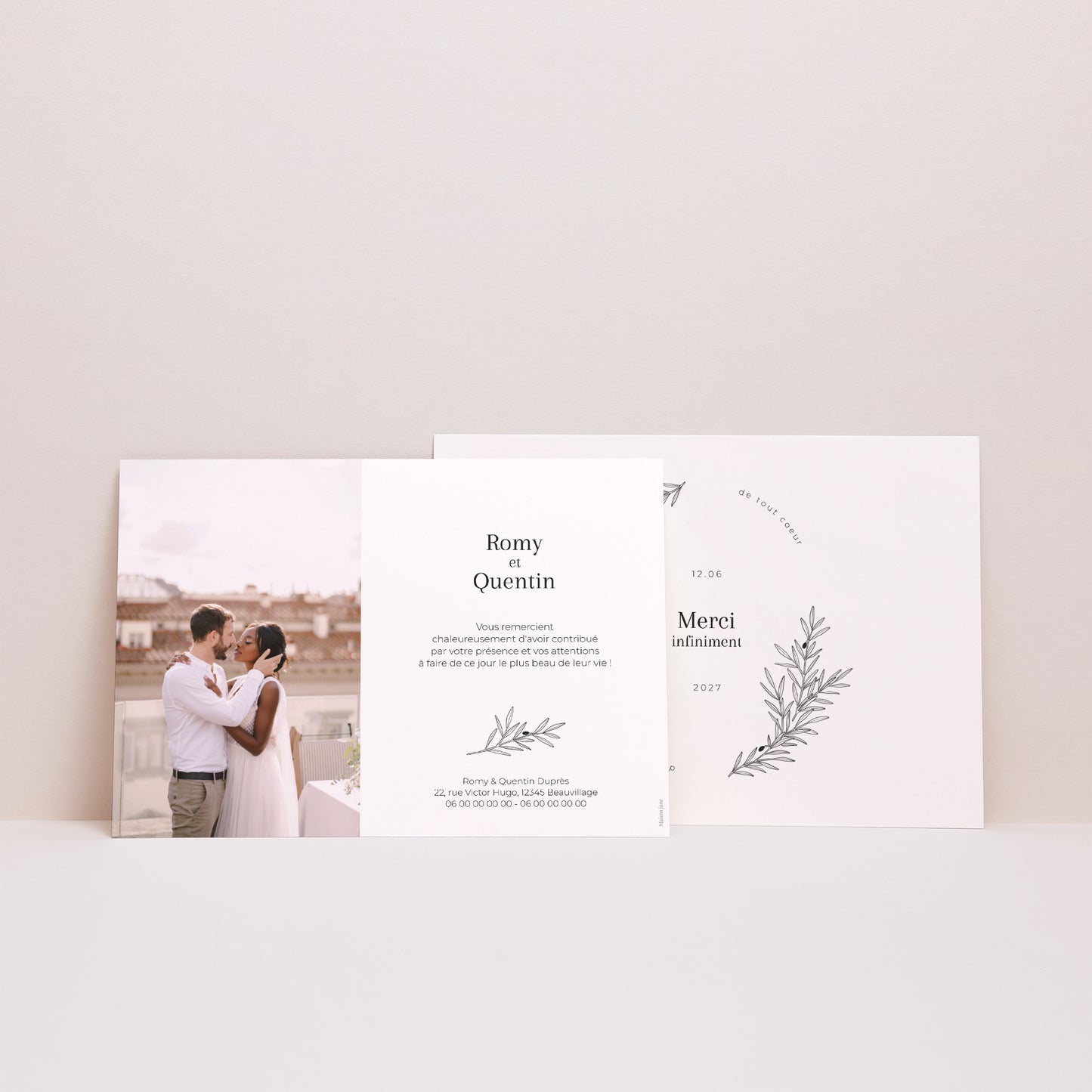 Remerciements Mariage Paysage Branche d'Olivier photo N° 2