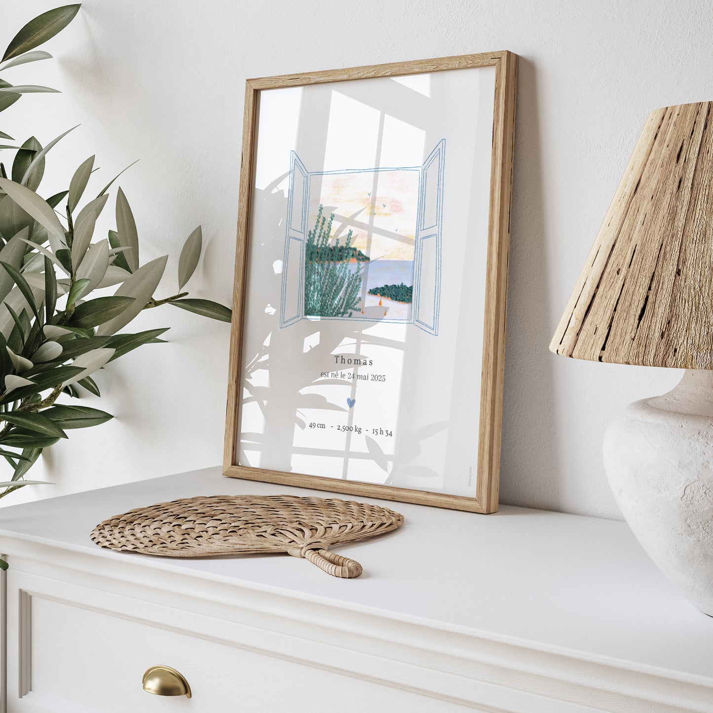 Affiche Naissance Portrait Vue sur Mer photo N° 5