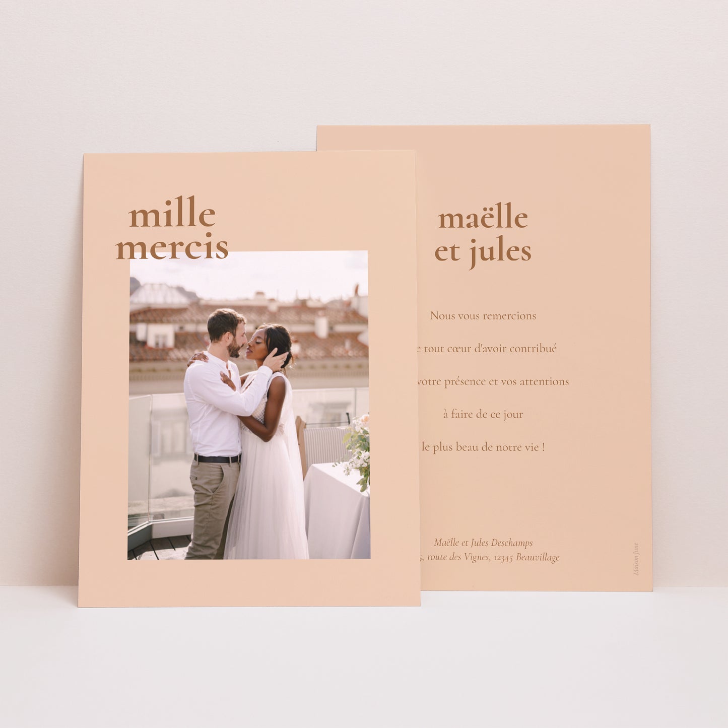 Remerciements Mariage Portrait Bibemus typographie photo N° 1