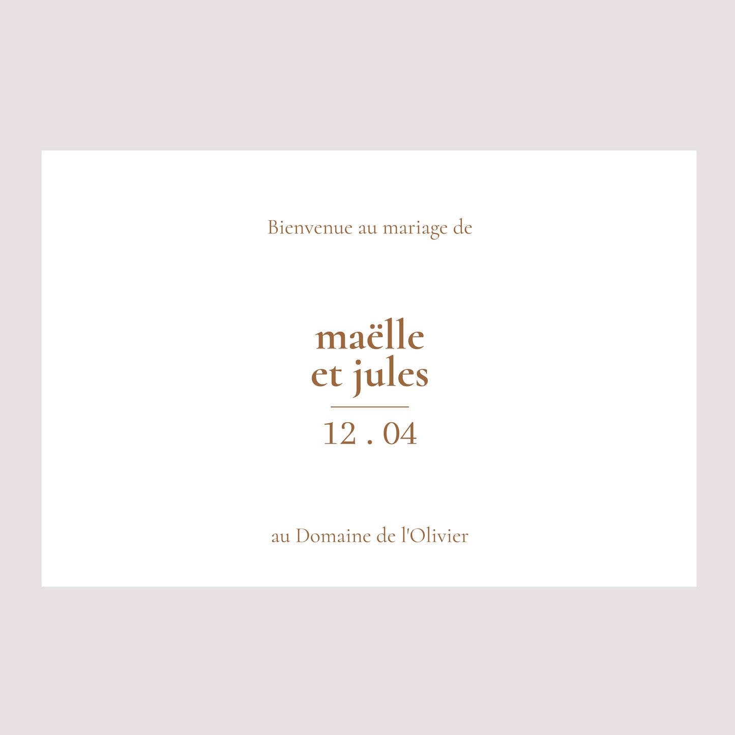 Panneau bienvenue Mariage Paysage 90 x 60 cm Bibemus typographie photo N° 2