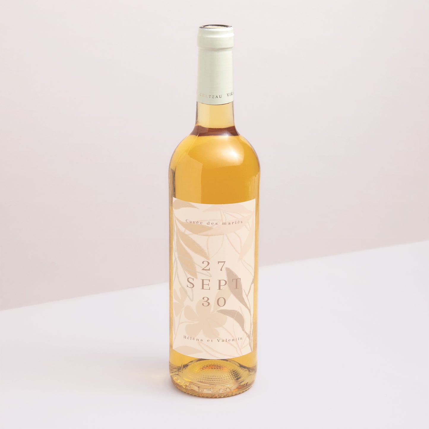 Etiquette bouteille Mariage Portrait Derrière le Feuillage photo N° 1