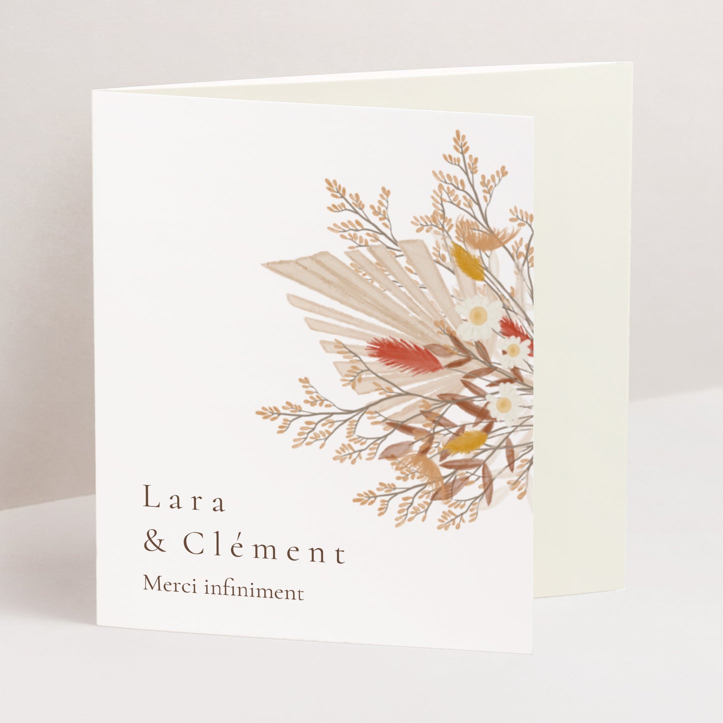 Remerciements Mariage Triptyque asymétrique Bouquet Bohème photo N° 1