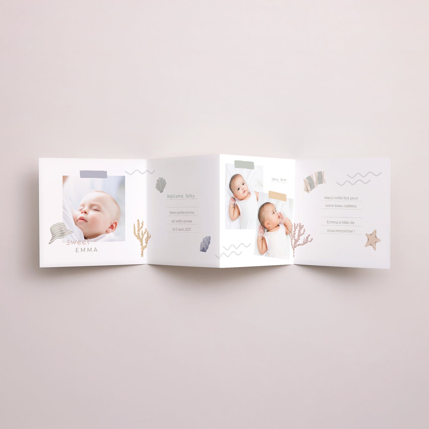 Faire-part Naissance Accordéon Bullet journal Summer photo N° 3