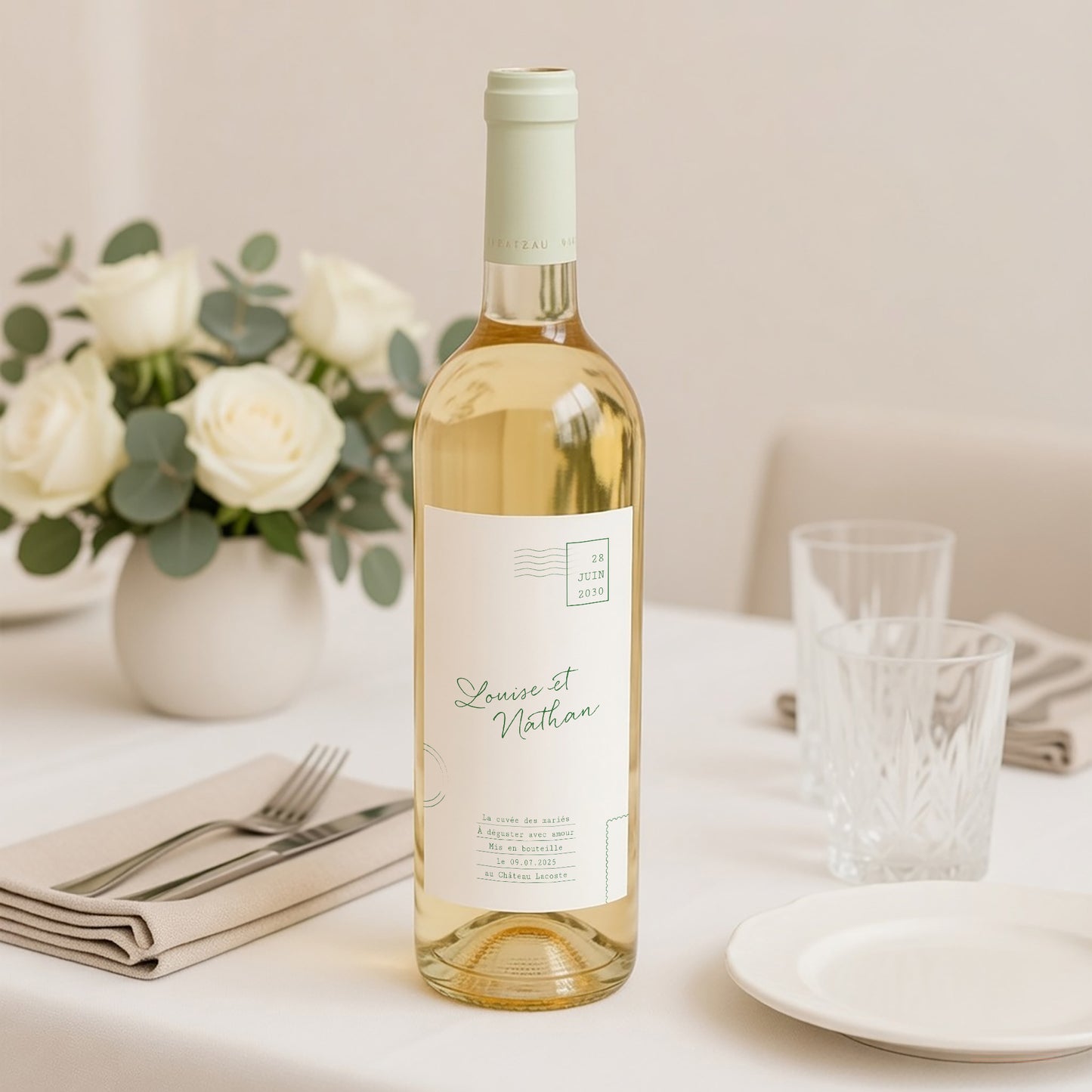 Etiquette bouteille Mariage Portrait Passeport photo photo N° 2