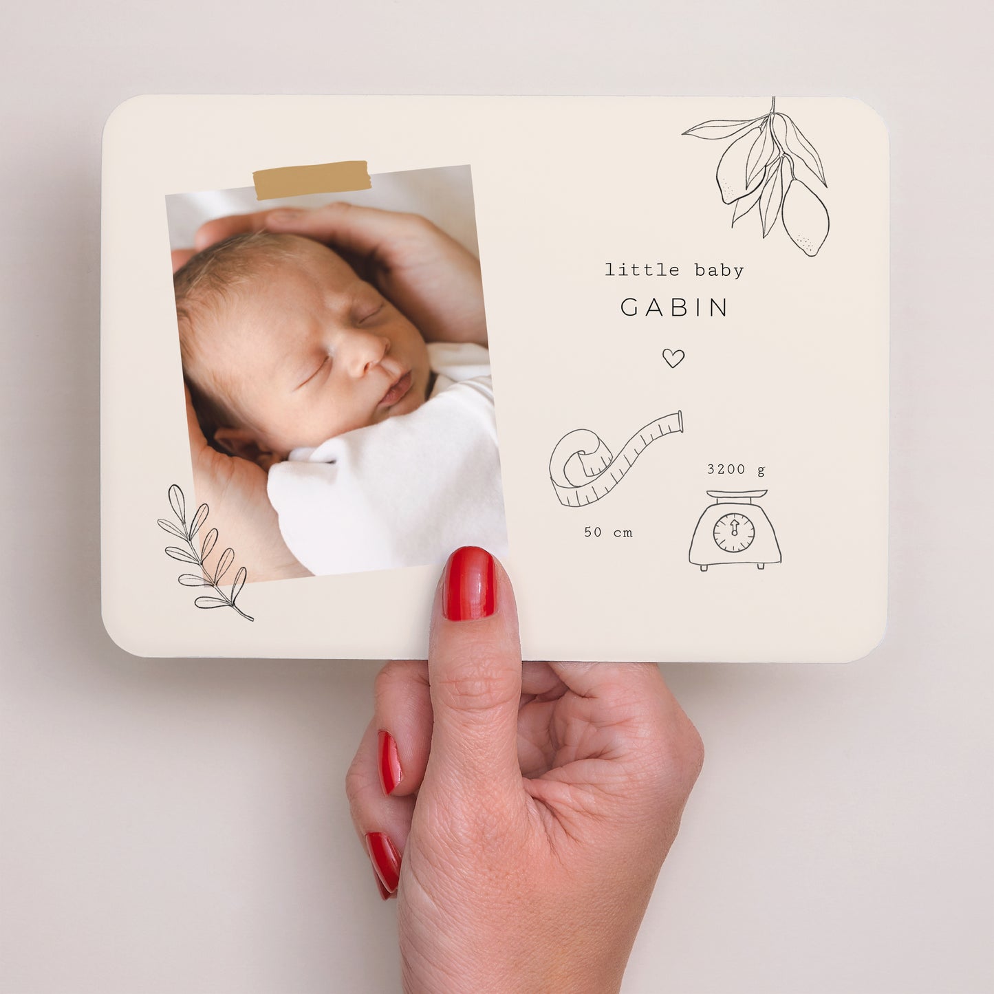 Faire-part Naissance Paysage, bords arrondis Bullet journal Herbier photo N° 3