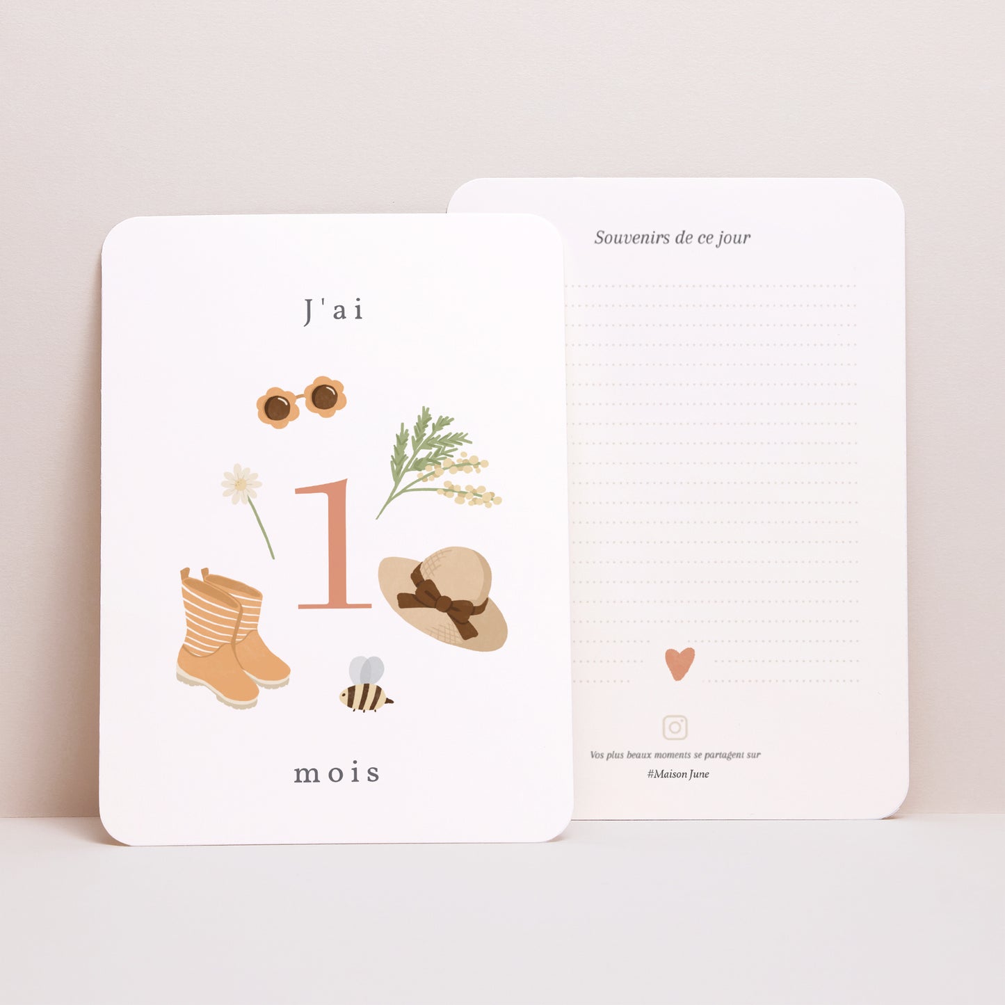 Carte étape bébé Naissance Lot de 12 Bullet journal Printemps photo N° 4