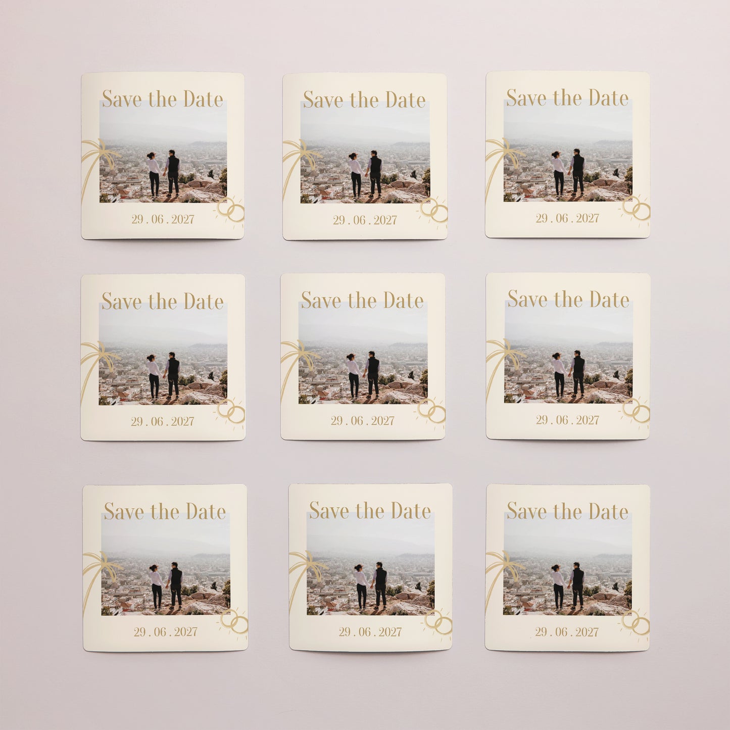 Save the date Mariage Lot de 9, magnétique Sous le sunlight photo N° 3