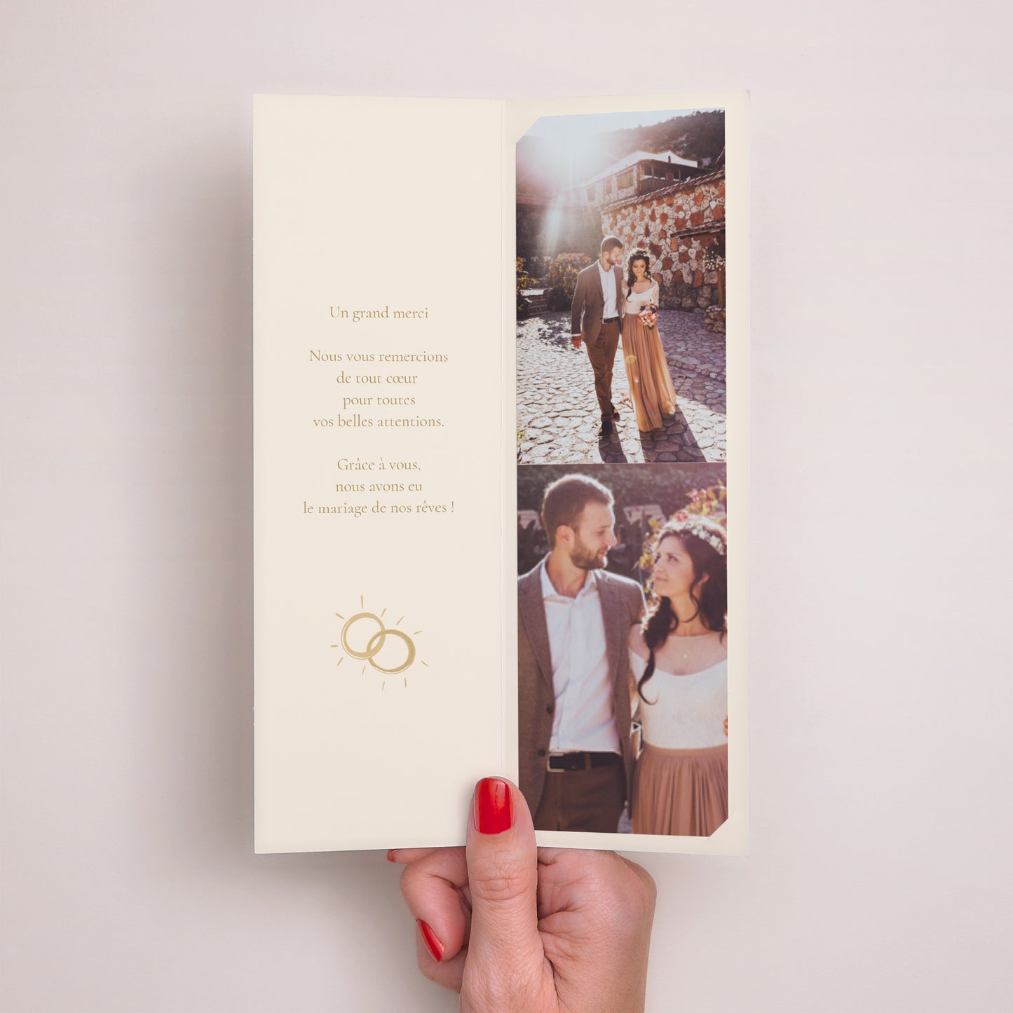 Remerciements Mariage Marque-page photo Sous le sunlight photo N° 2