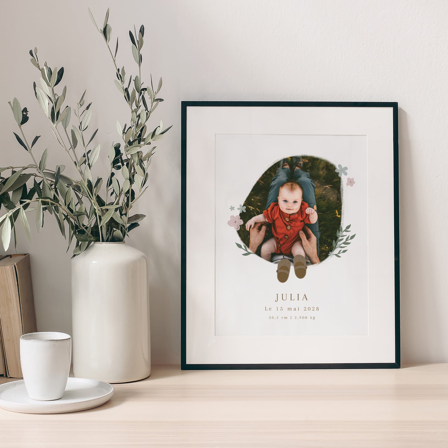 Affiche Naissance Portrait Petits pas dans les champs photo N° 1