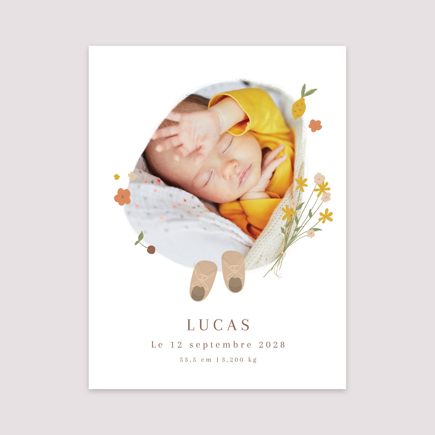 Affiche Naissance Portrait 30 x 40 cm Petits pas au marché photo N° 2