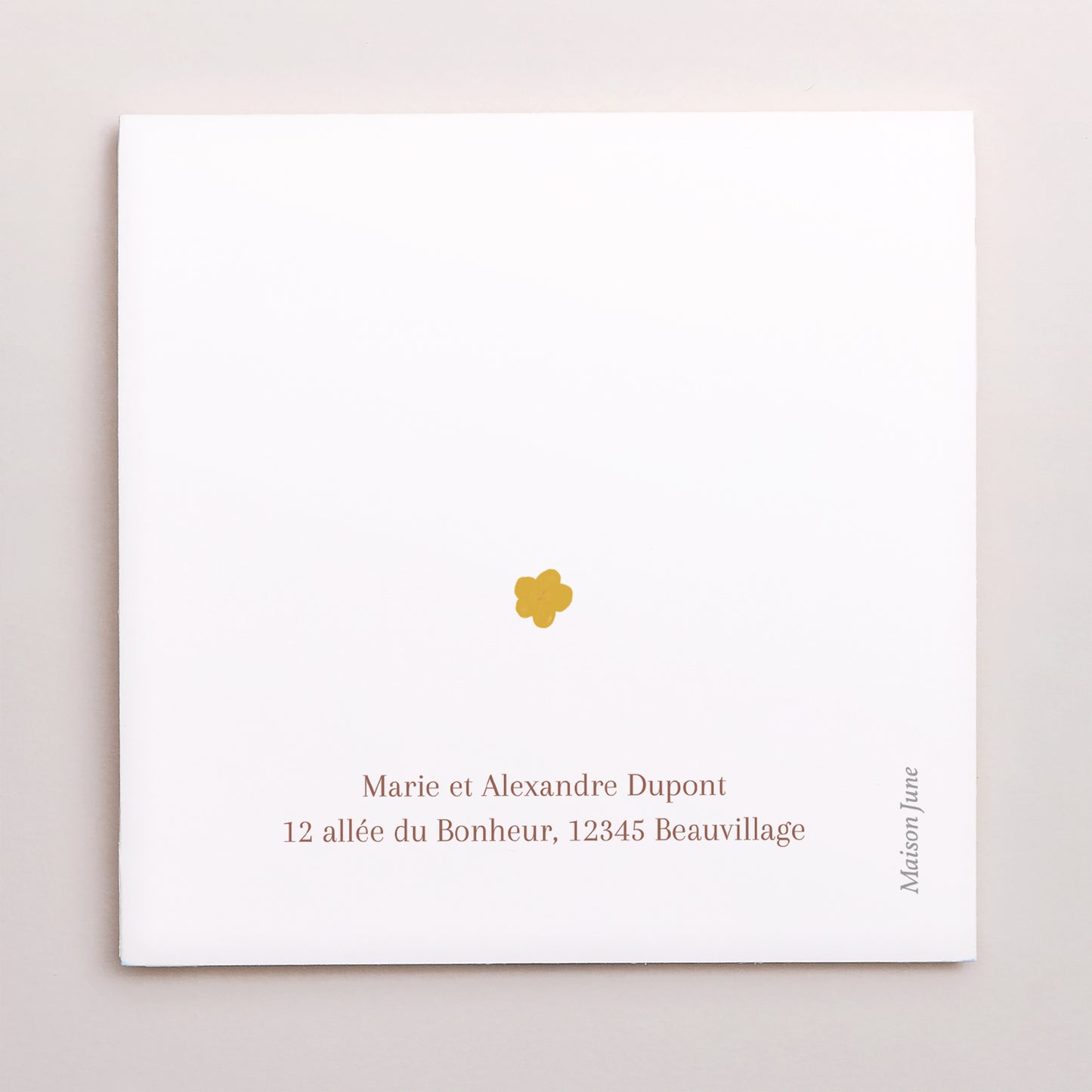 Remerciements Naissance Carré double volet demi-lune Petits pas au marché photo N° 3