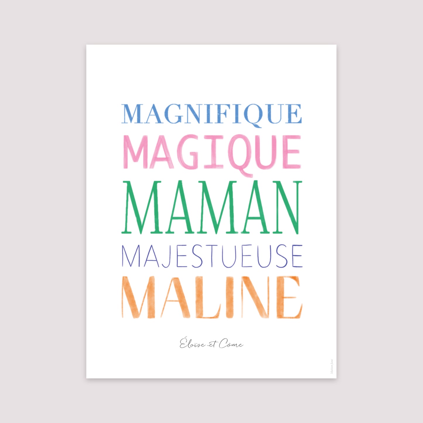 Affiche Portrait 30 x 40 cm Mots d'Amour photo N° 2