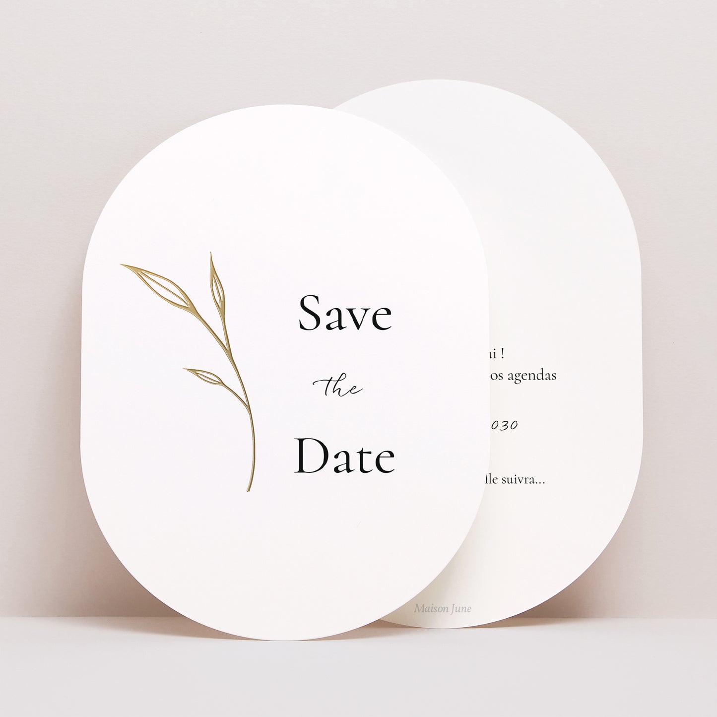 Save the date Mariage Ovale Petits Mots Fleuris photo N° 1