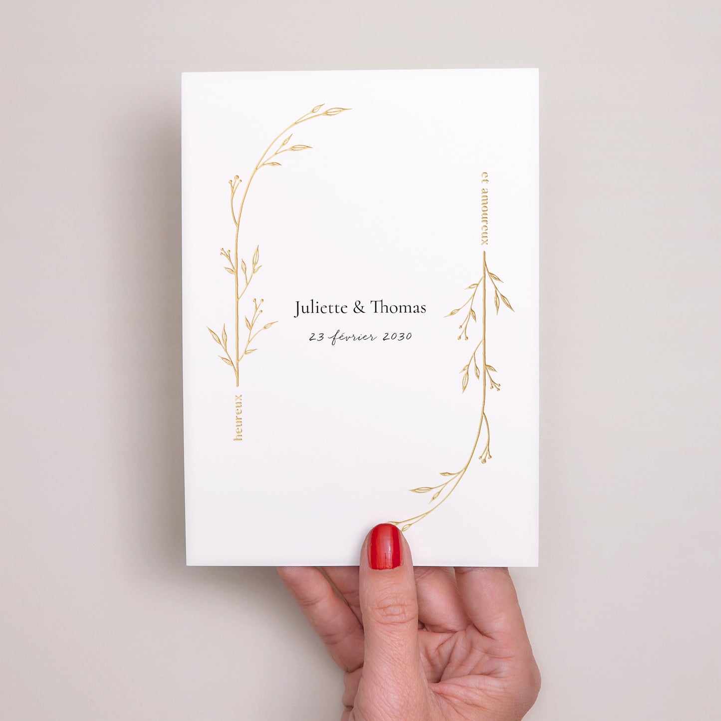 Faire-part Mariage Portrait Petits Mots Fleuris photo N° 2