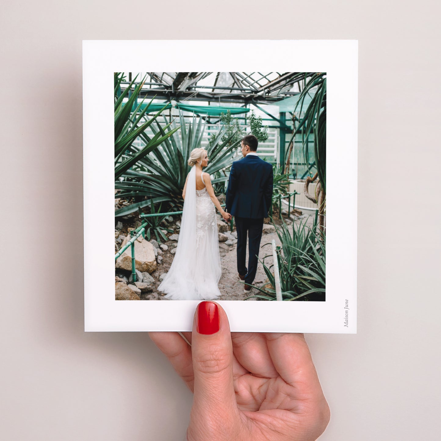 Remerciements Mariage Carré Encadré végétal II photo N° 3