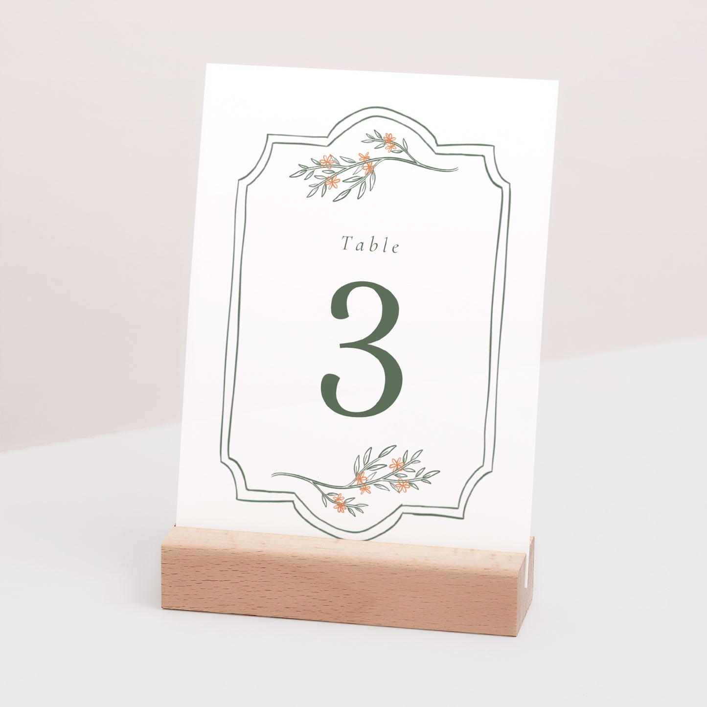 Marque table Mariage Rectangle Encadré végétal II photo N° 3