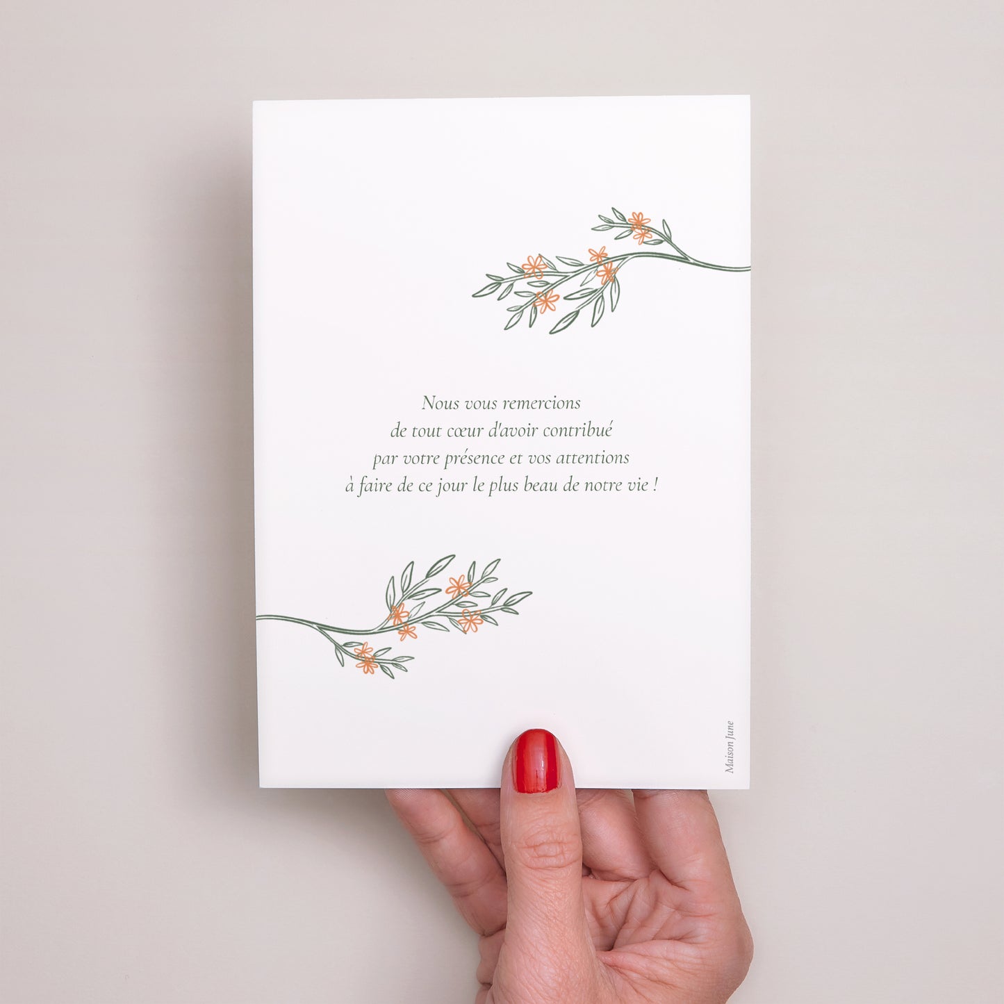 Remerciements Mariage Portrait Encadré végétal II photo N° 3