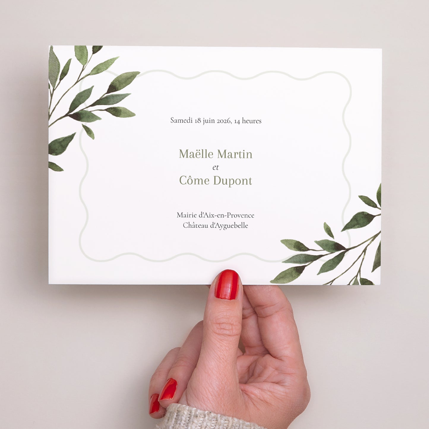 Faire-part Mariage Paysage Ondulation végétale photo N° 3