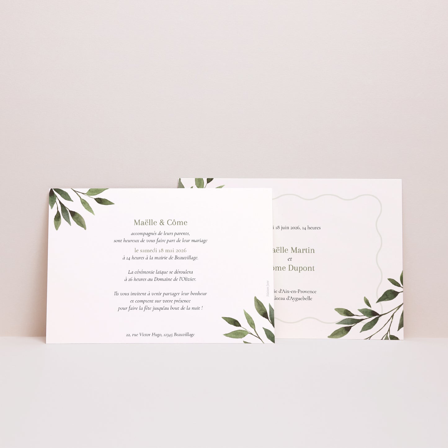 Faire-part Mariage Paysage Ondulation végétale photo N° 3