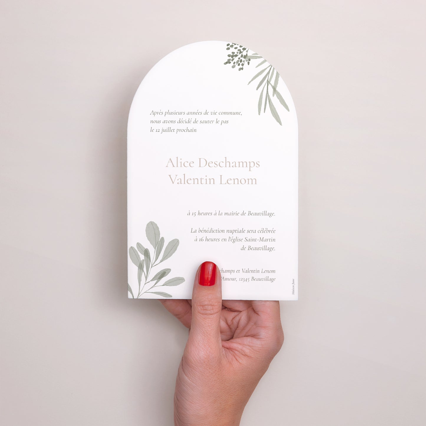 Faire-part Mariage Arche Gélule Végétale photo N° 3