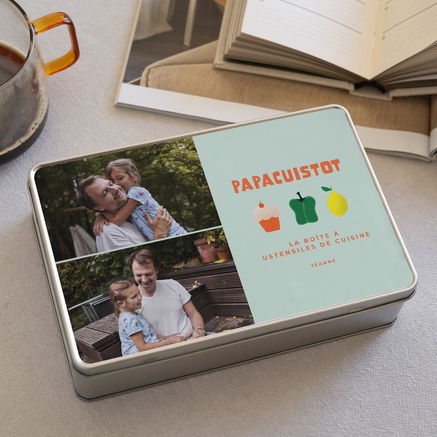 Boite métallique Objets Rectangle Papa cuistot photo N° 2