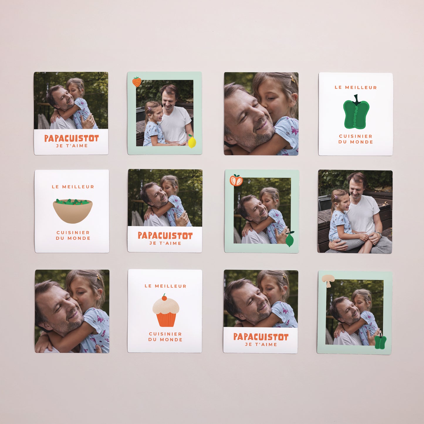 Magnet Objets Lot de 12, magnétique Papa cuistot photo N° 1