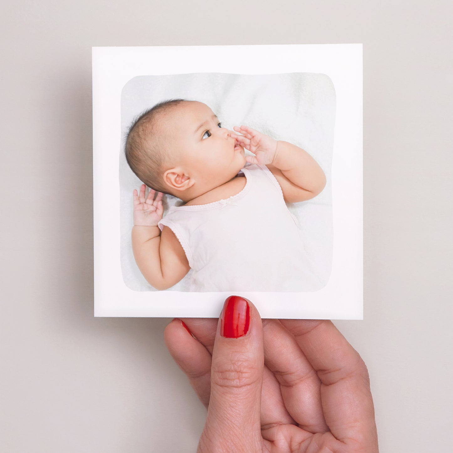 Remerciements Naissance Carré Motif cœur dorure photo N° 3