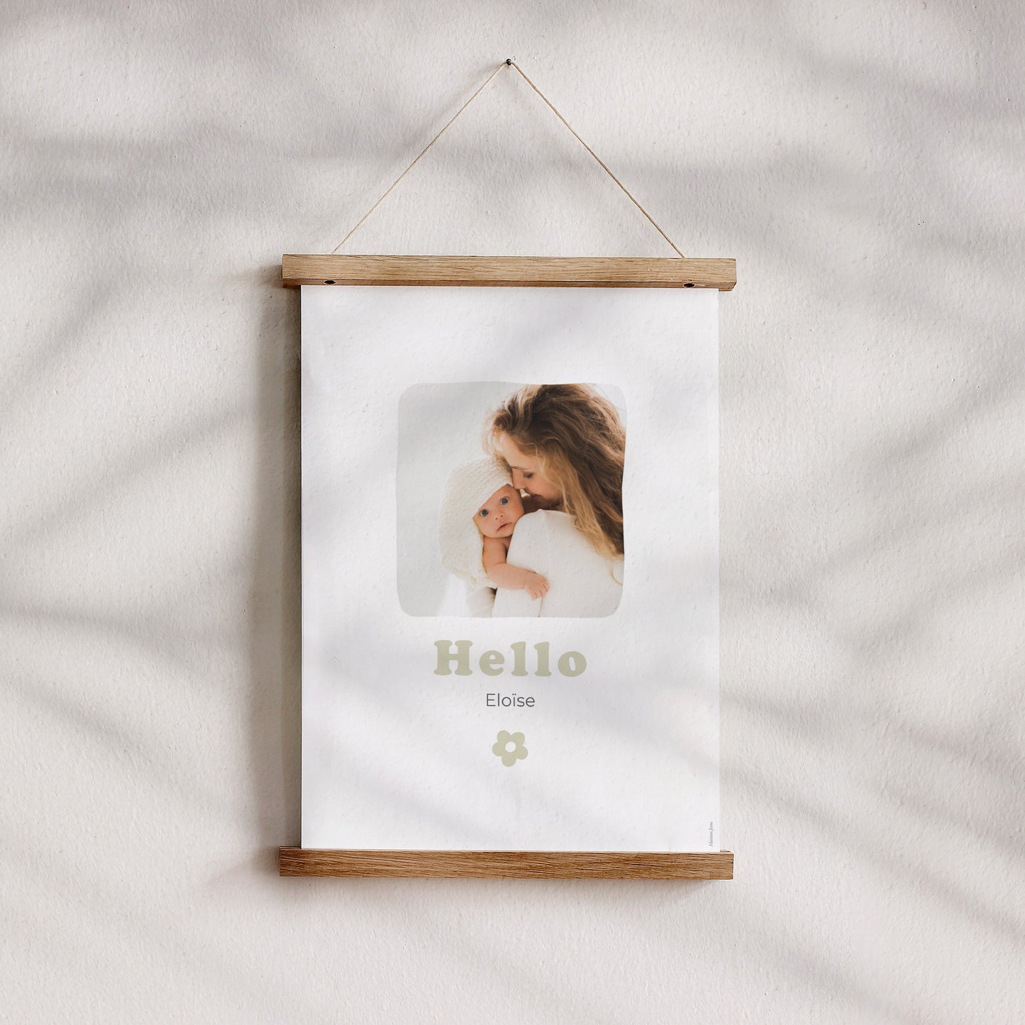 Affiche Naissance Portrait Motif fleur dorure photo N° 4