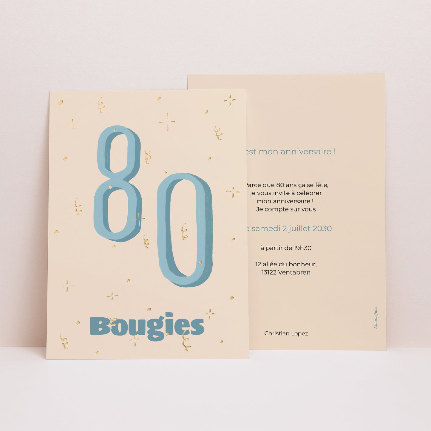 Invitations Anniversaire Adulte Portrait Pop 80 photo N° 1