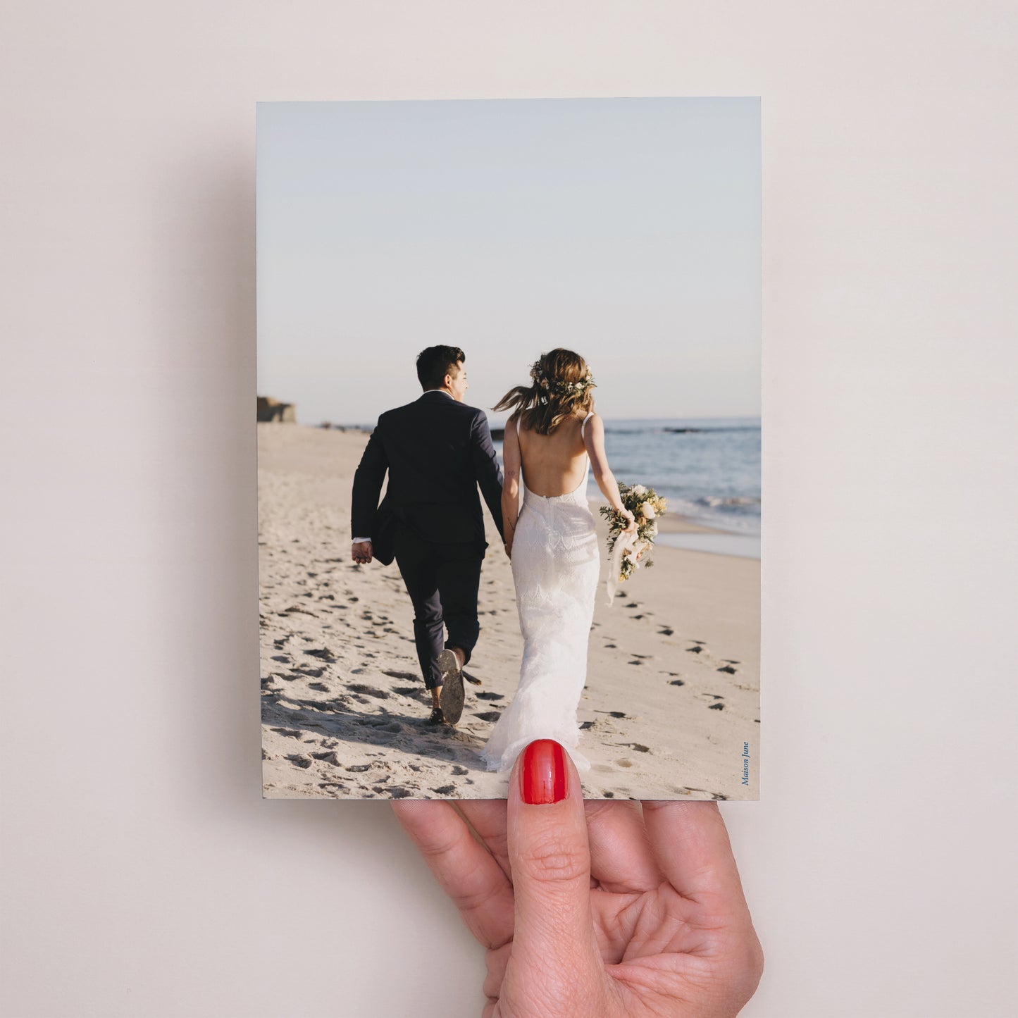 Remerciements Mariage Portrait L'Amour à la Plage photo N° 3