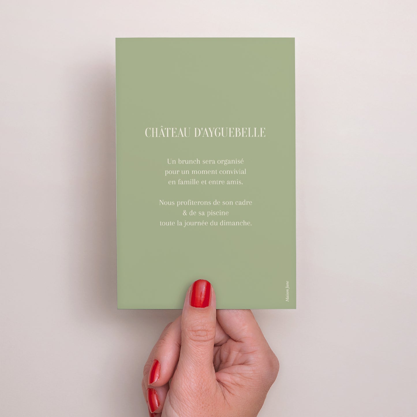 Invitations Mariage Portrait Vagues vertes photo N° 3