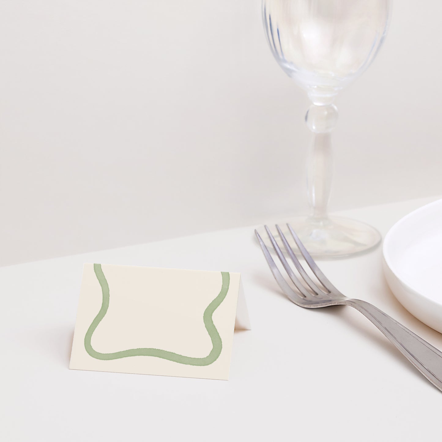 Marque-place Mariage 2 volets Vagues vertes photo N° 2