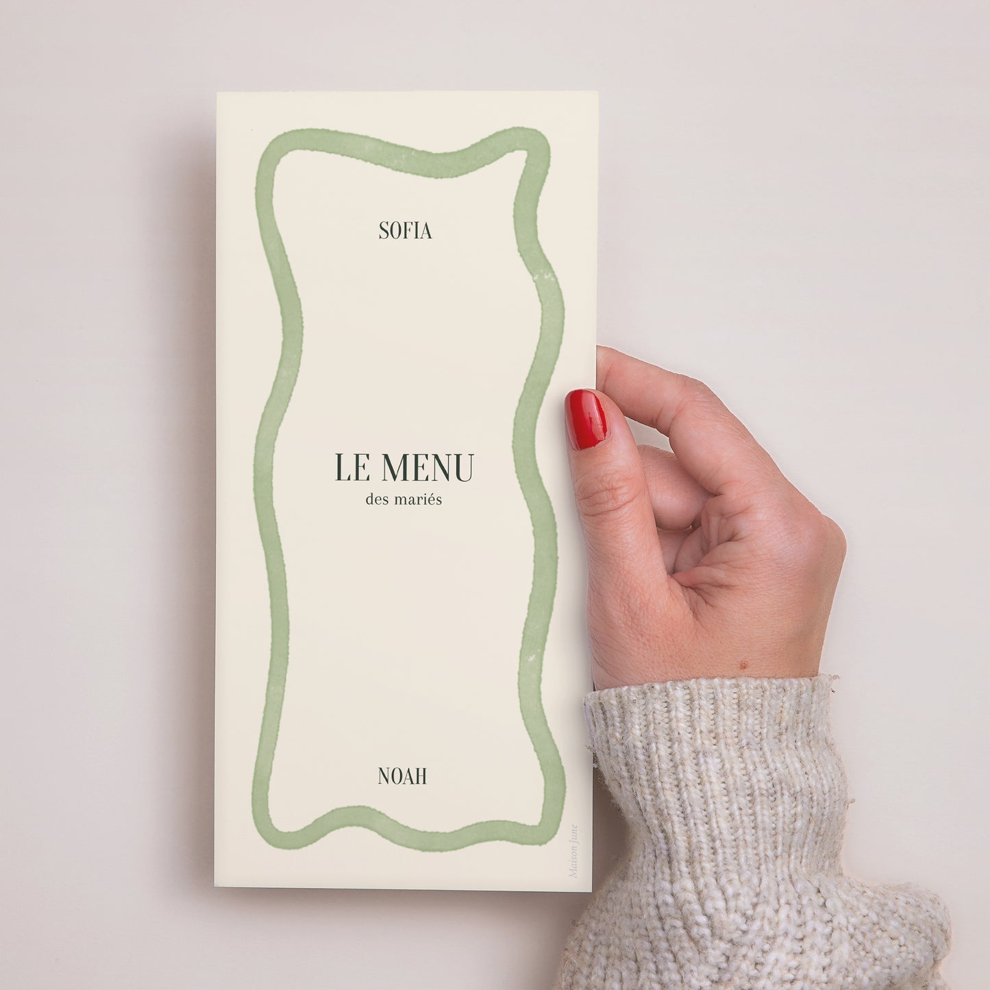 Menu Mariage Panoramique portrait Vagues vertes photo N° 3