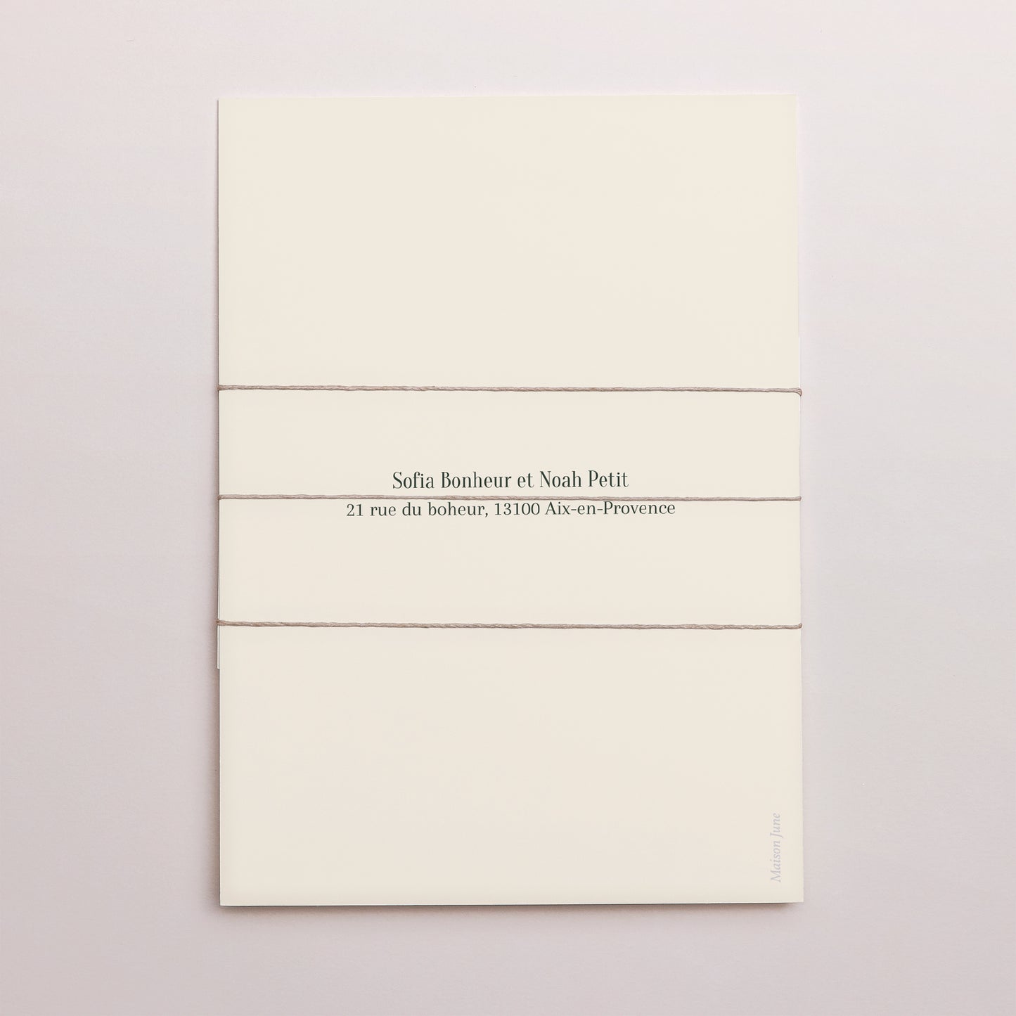 Faire-part Mariage 3 cartes, ruban Vagues vertes photo N° 4