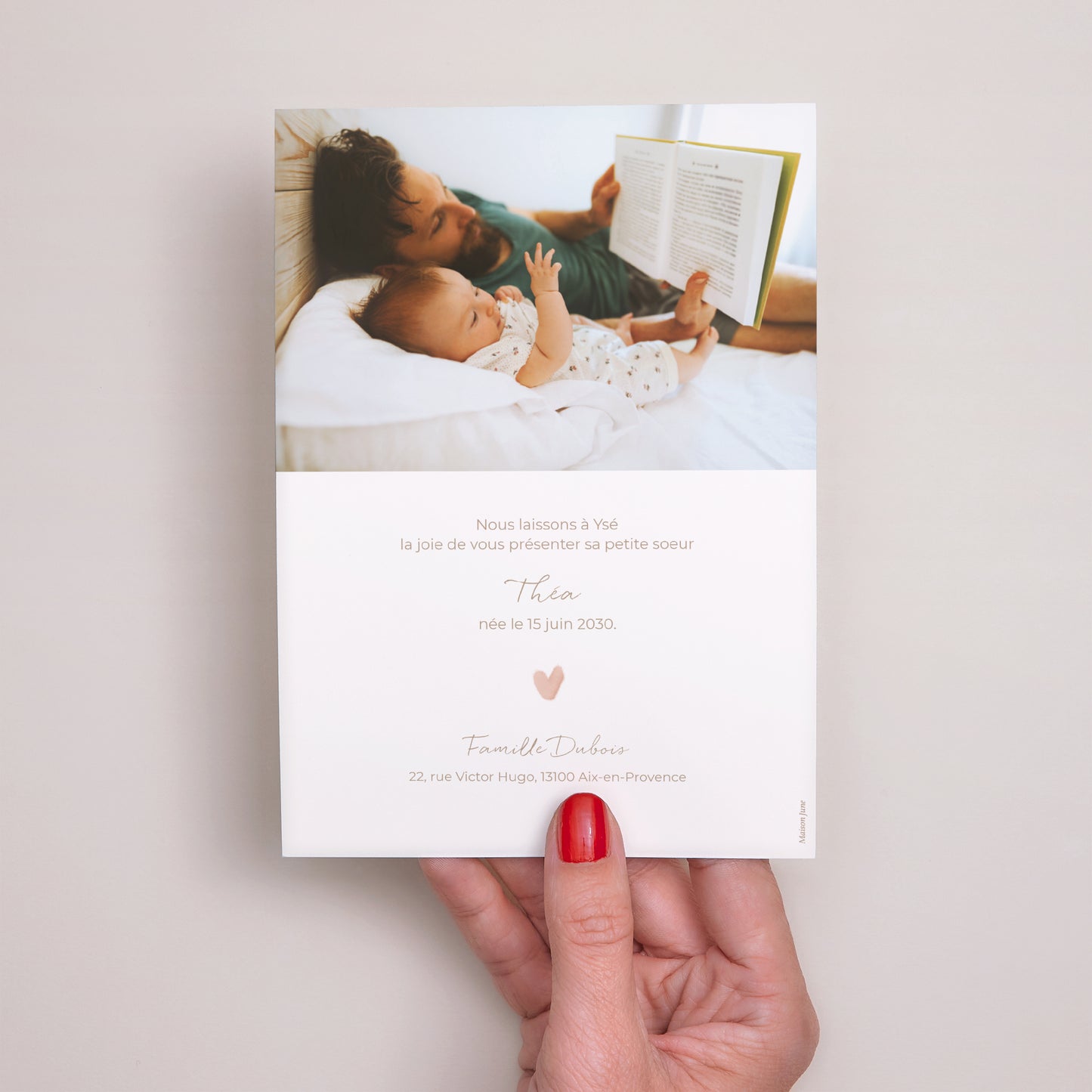 Faire-part Naissance Portrait Douce nuit photo N° 3