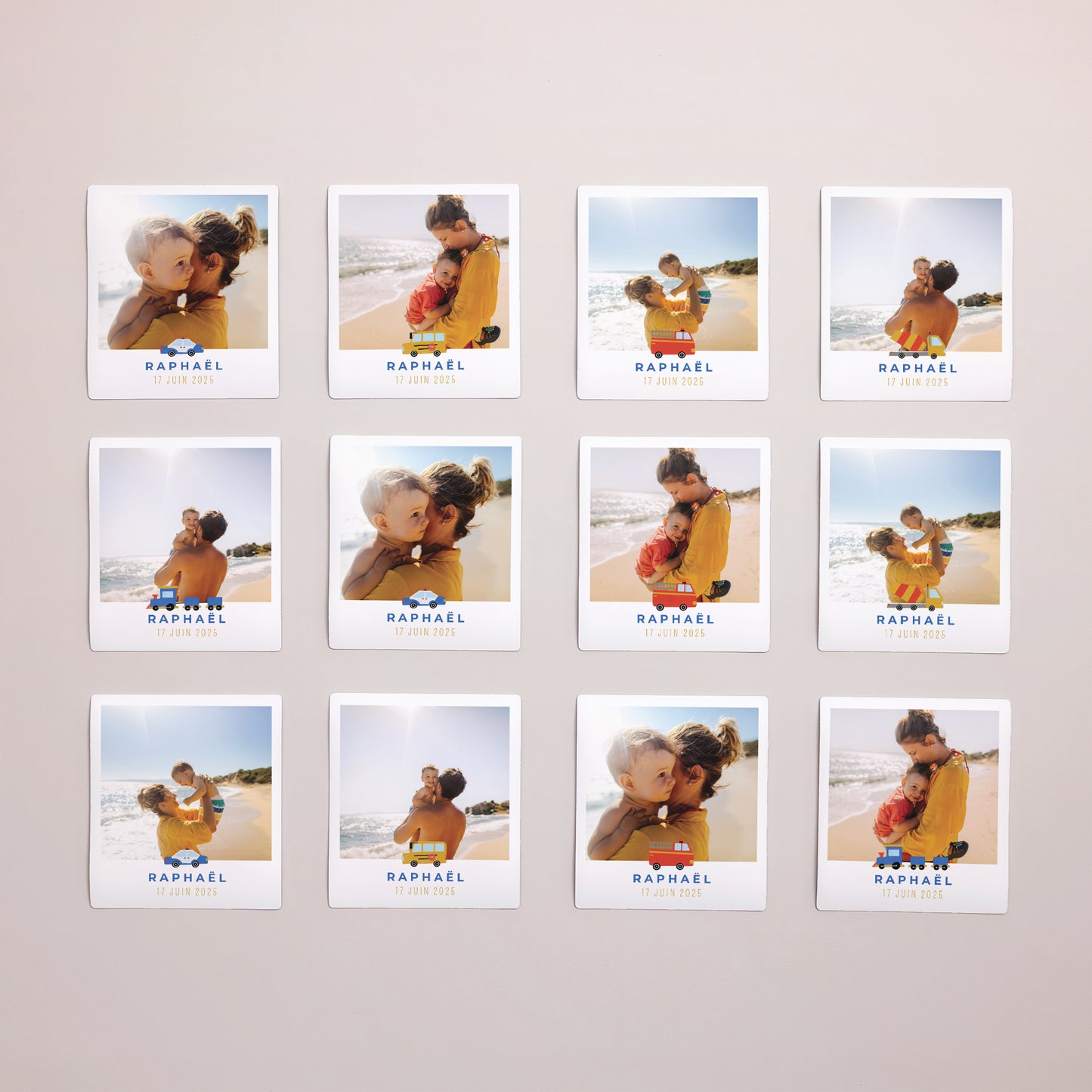 Tirage photo Anniversaire Enfant Lot de 12, magnétique En route pour la fête photo N° 1