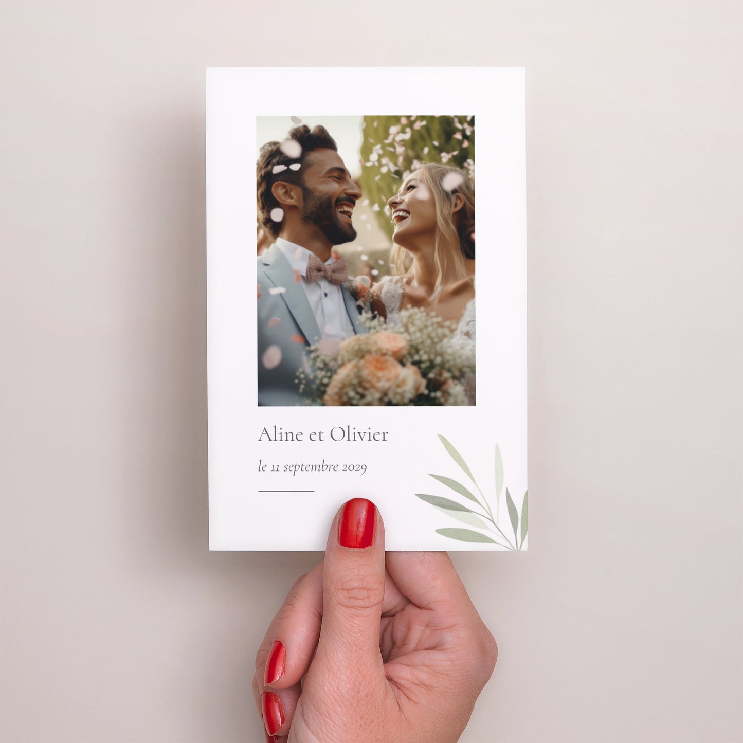 Remerciements Mariage Portrait Branche d'Olivier II photo N° 2