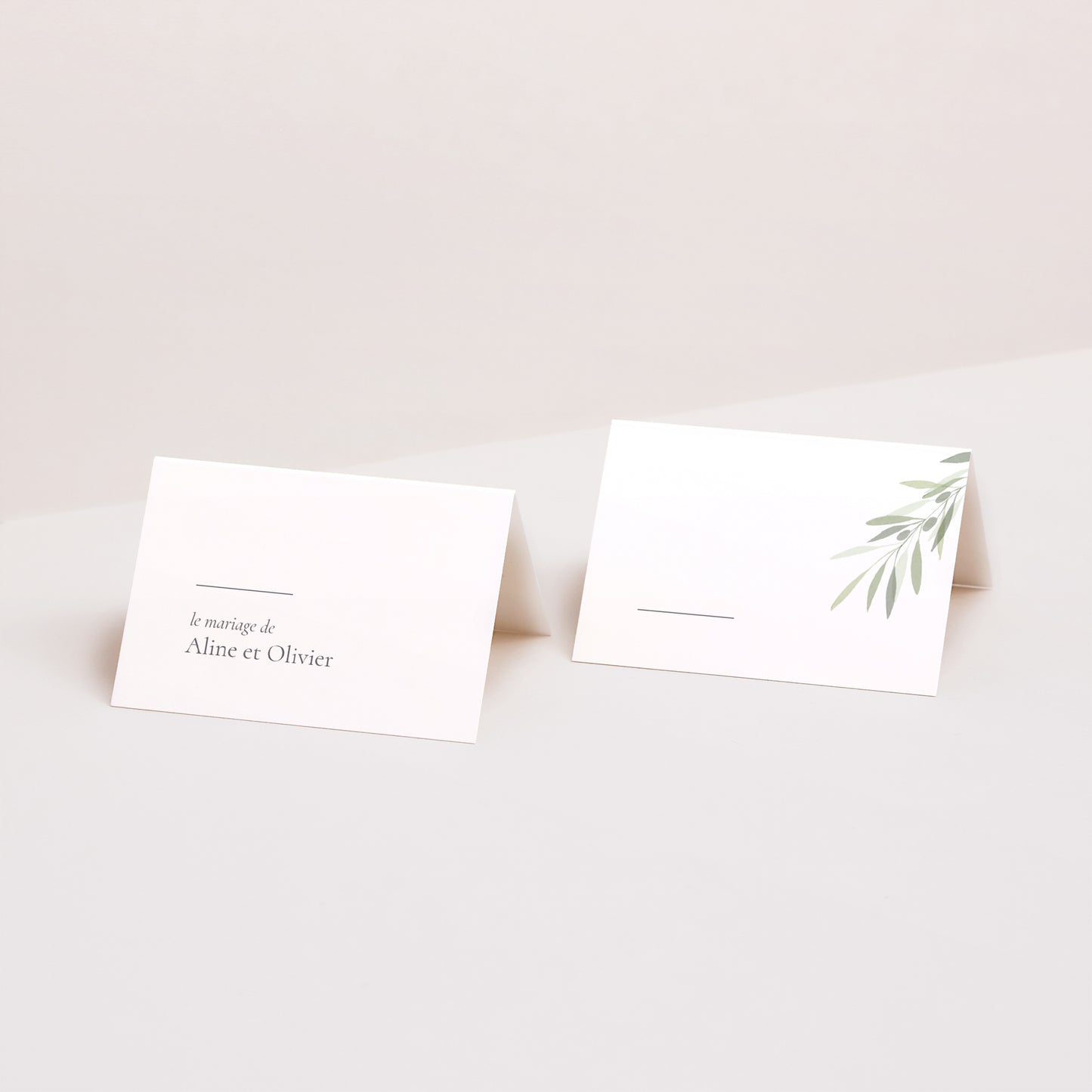 Marque-place Mariage 2 volets Branche d'Olivier II photo N° 1