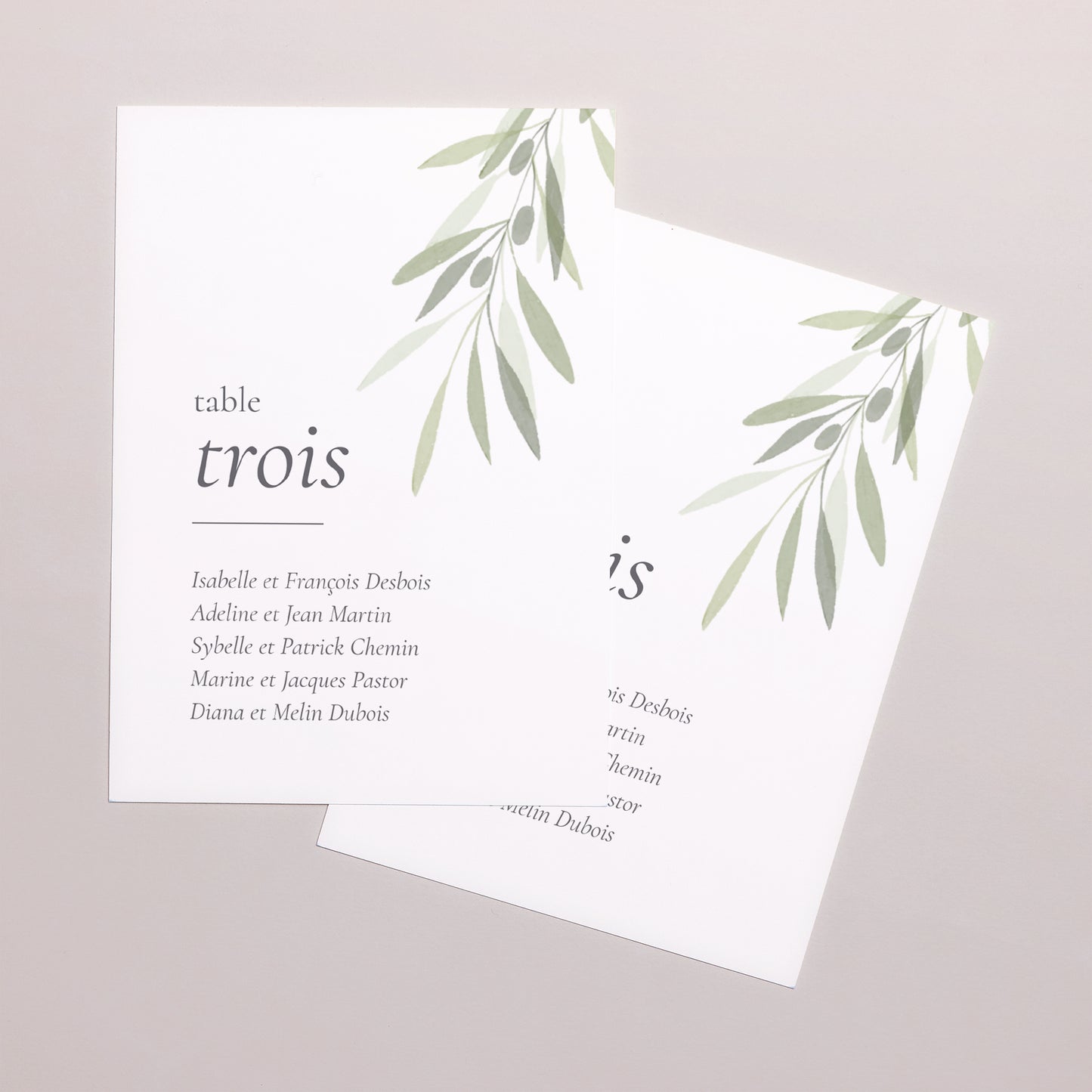 Marque table Mariage Rectangle Branche d'Olivier II photo N° 2