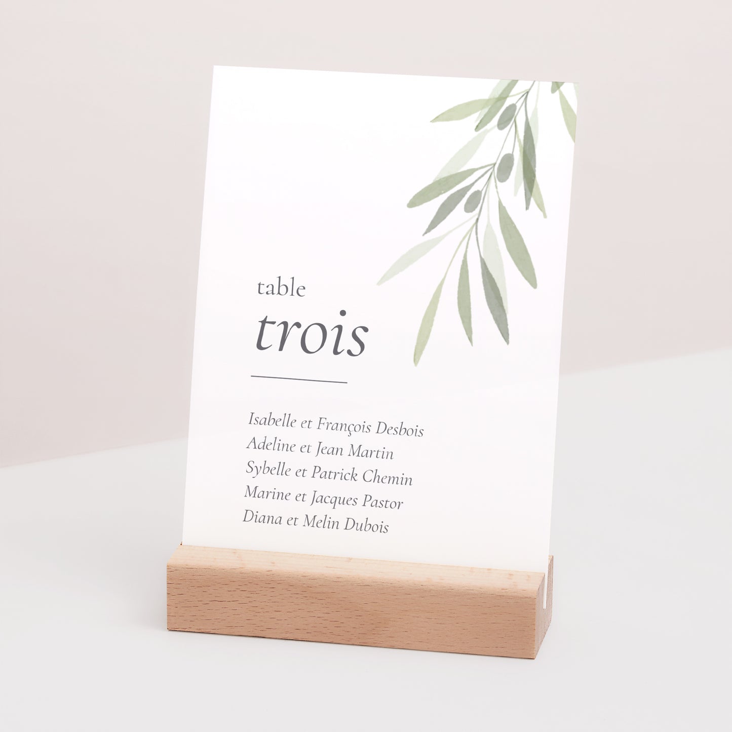 Marque table Mariage Rectangle Branche d'Olivier II photo N° 3