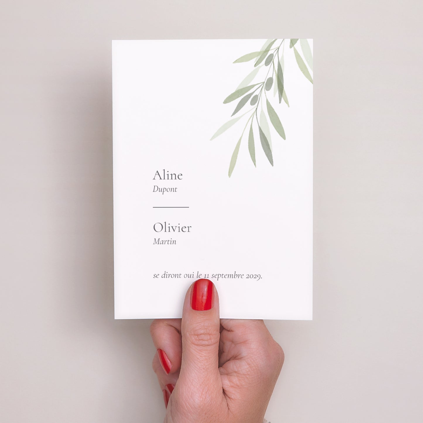 Save the date Mariage Portrait Branche d'Olivier II photo N° 2