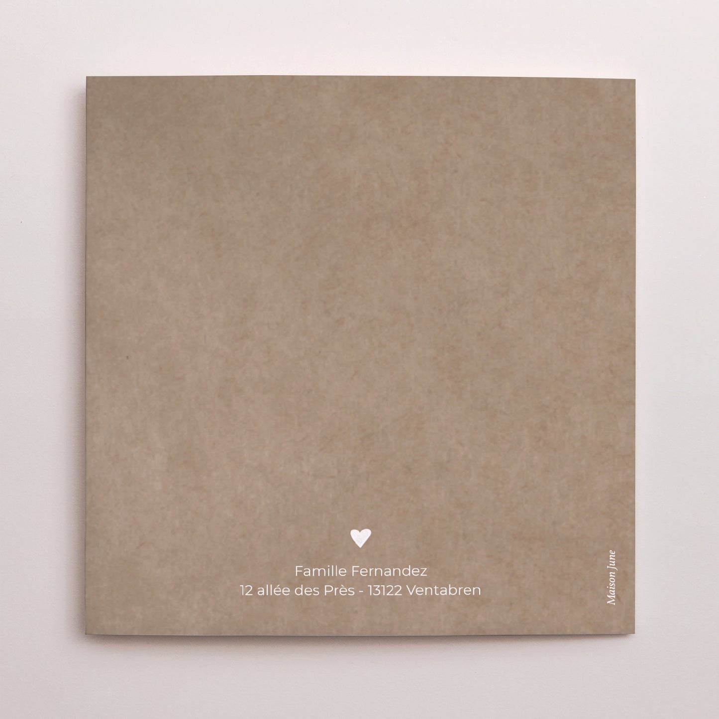 Faire-part Naissance Carré double volet Composition kraft photo N° 3