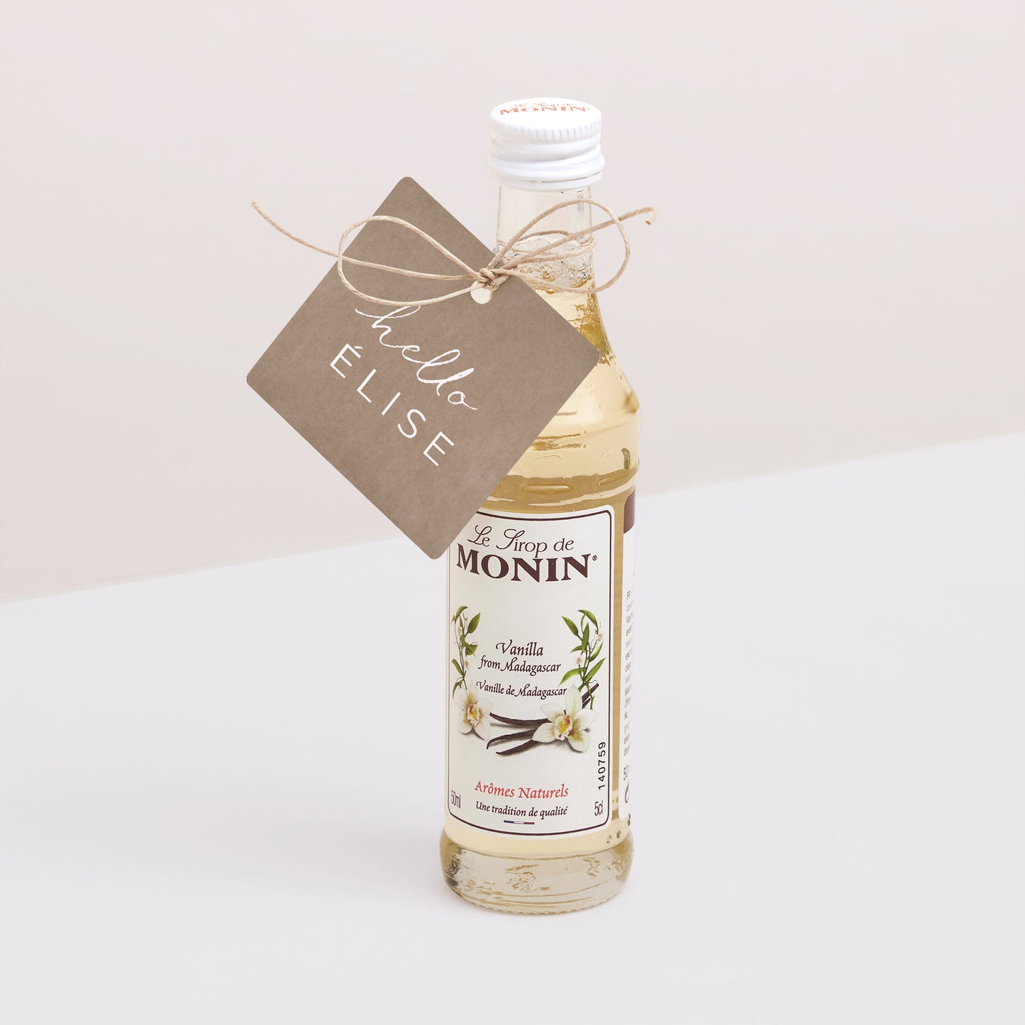 Etiquette perforée Naissance Carrée Composition kraft photo N° 3