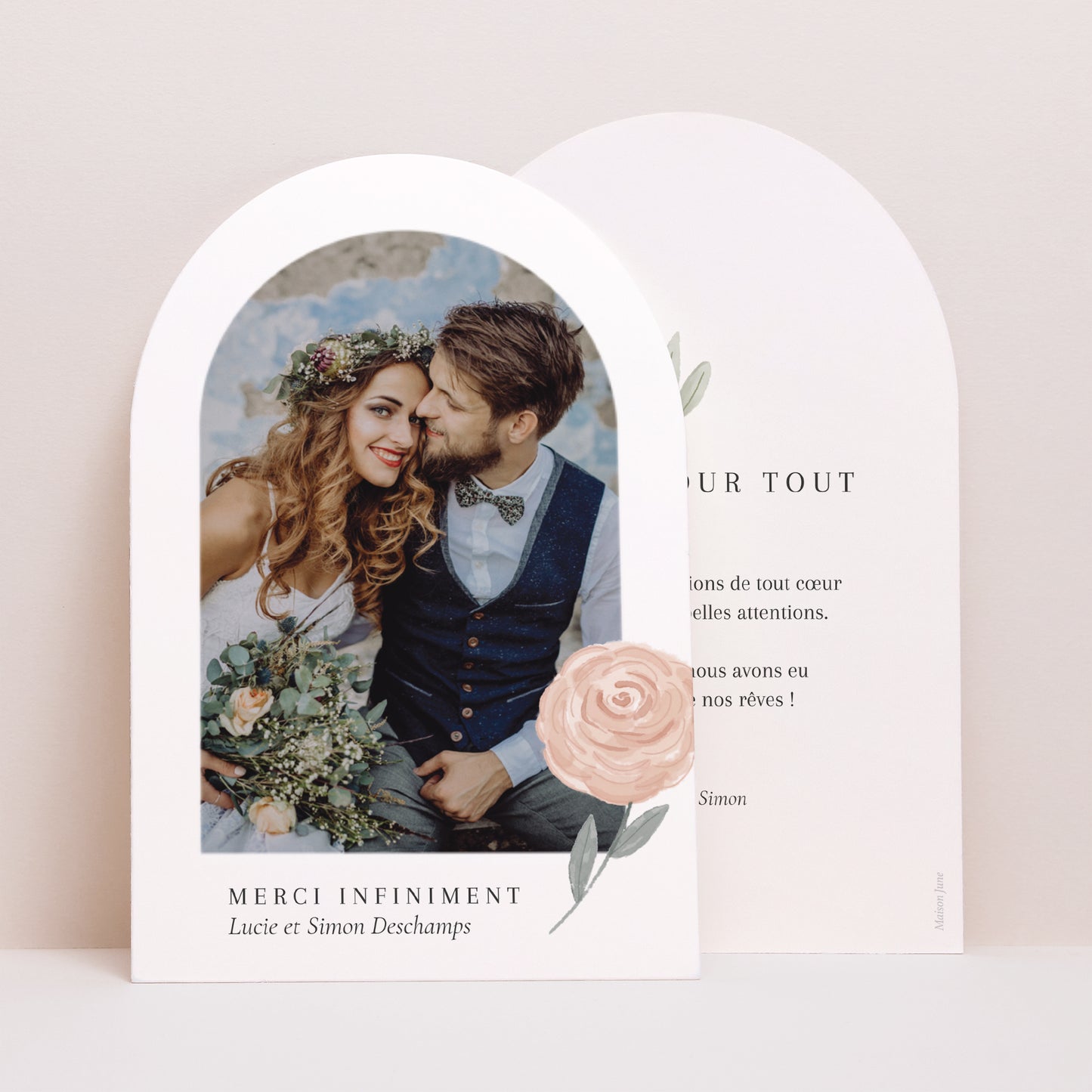 Remerciements Mariage Arche Encadré floral photo N° 1