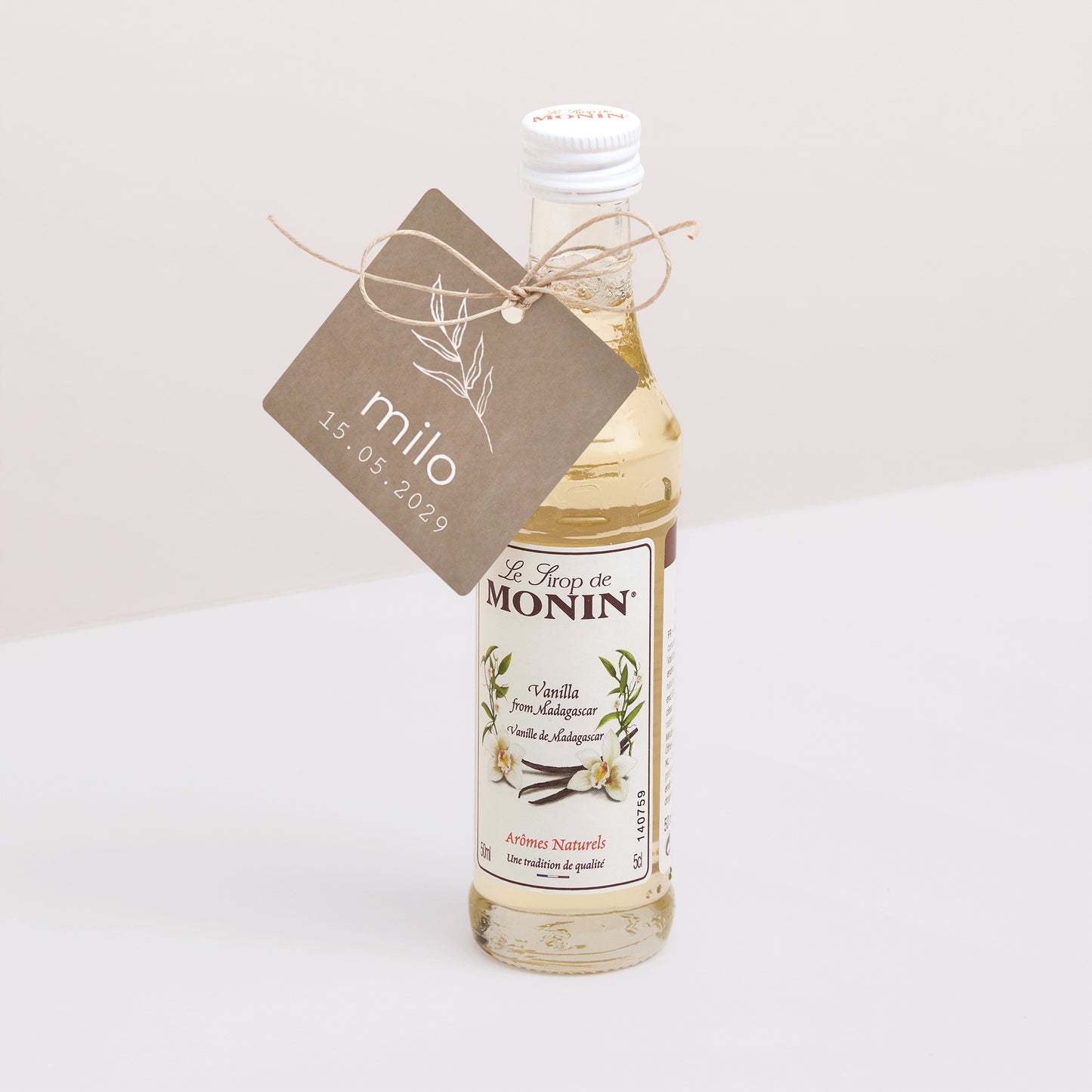 Etiquette perforée Naissance Carrée brin et kraft photo N° 3