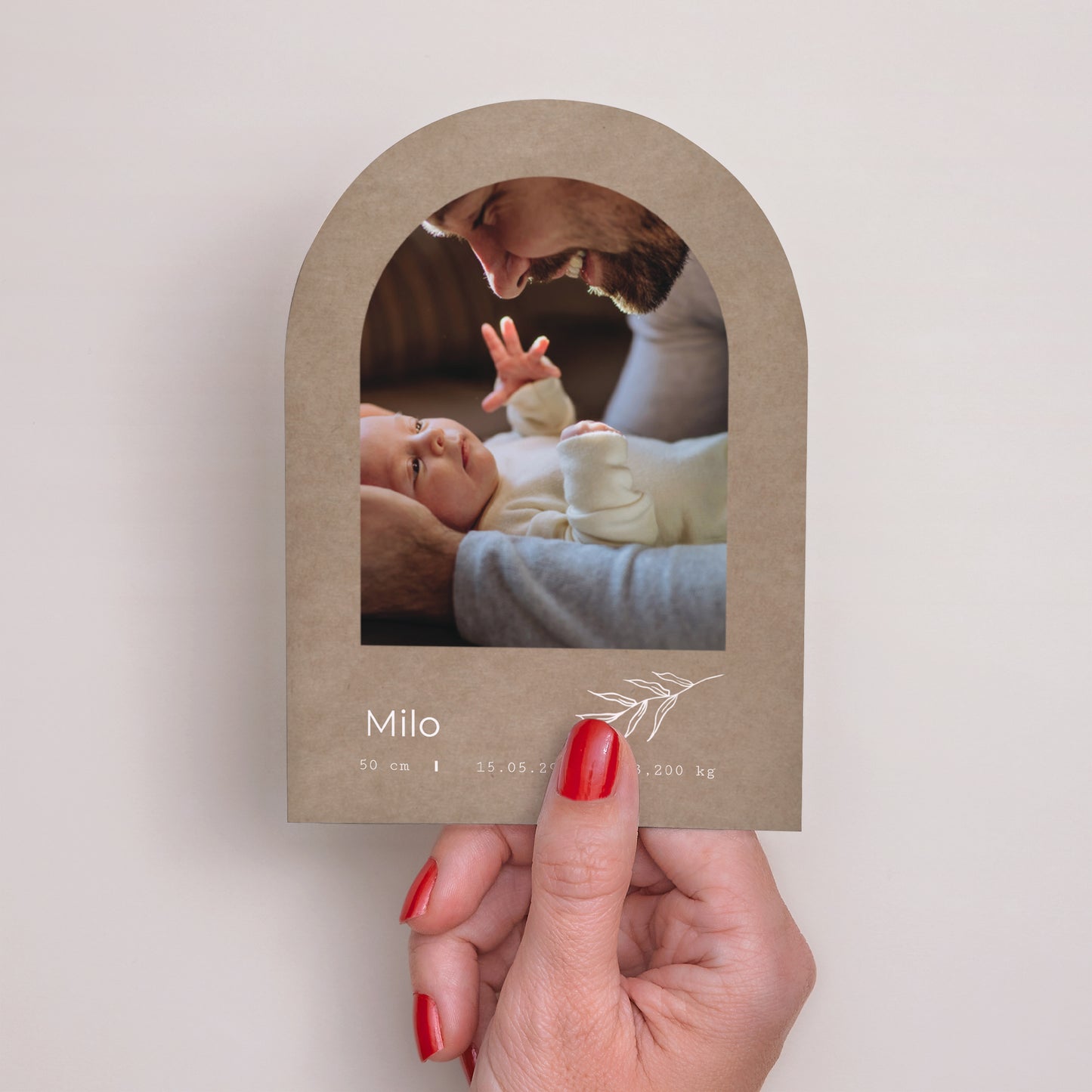 Faire-part Naissance Petite arche brin et kraft photo N° 2