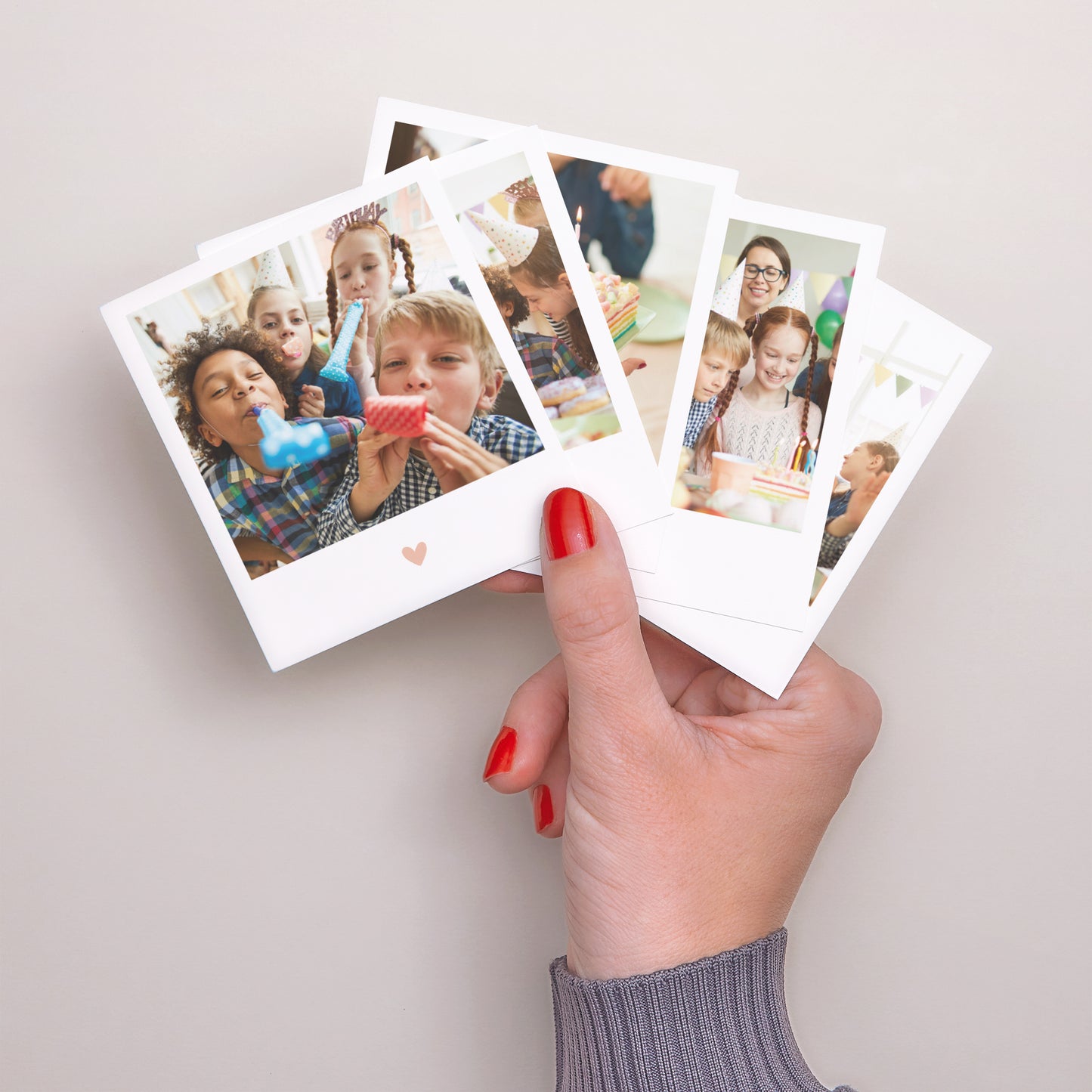 Tirage photo Anniversaire Enfant Lot de 12 Cœur en Couleur photo N° 3