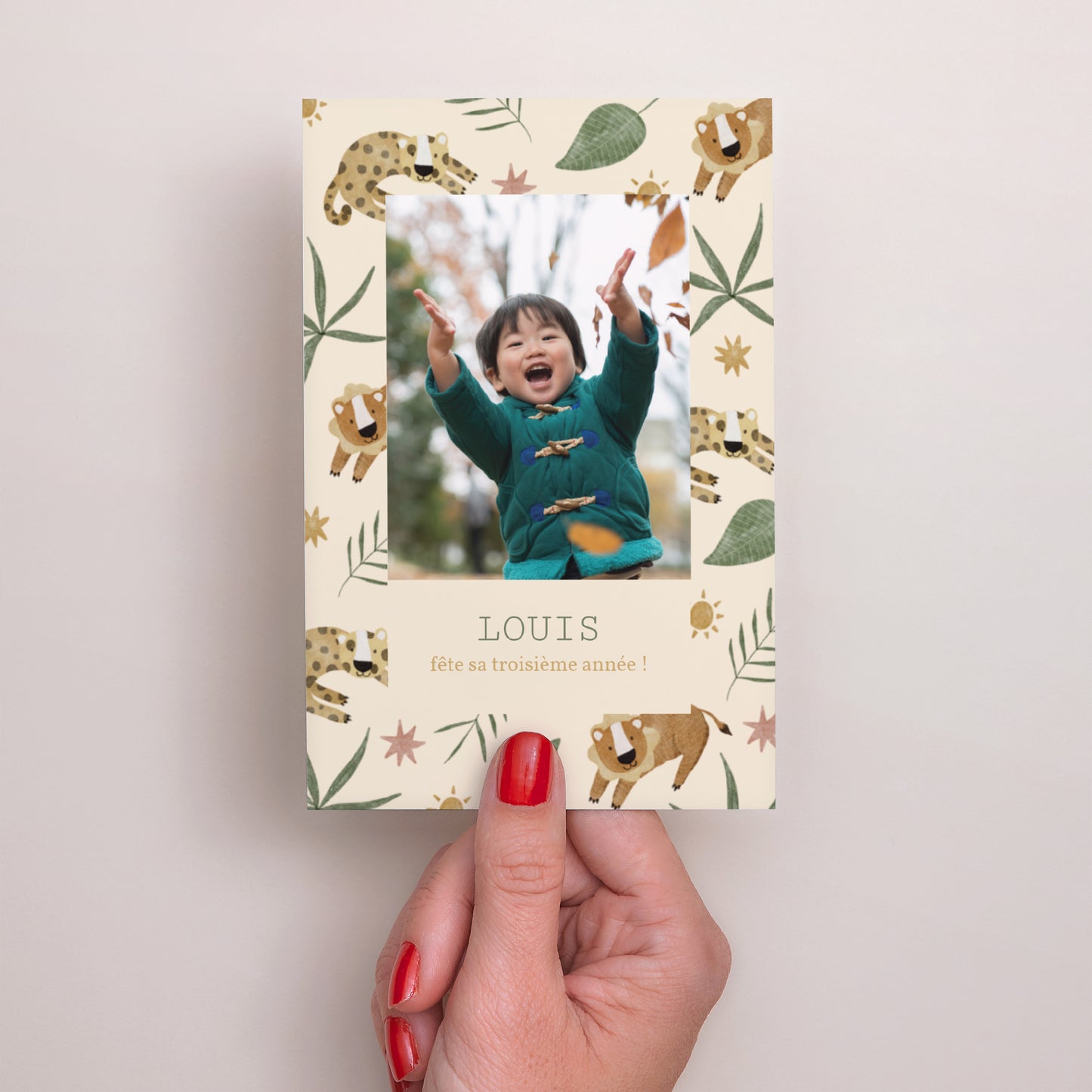 Invitations Anniversaire Enfant Portrait Animaux Savane photo N° 2