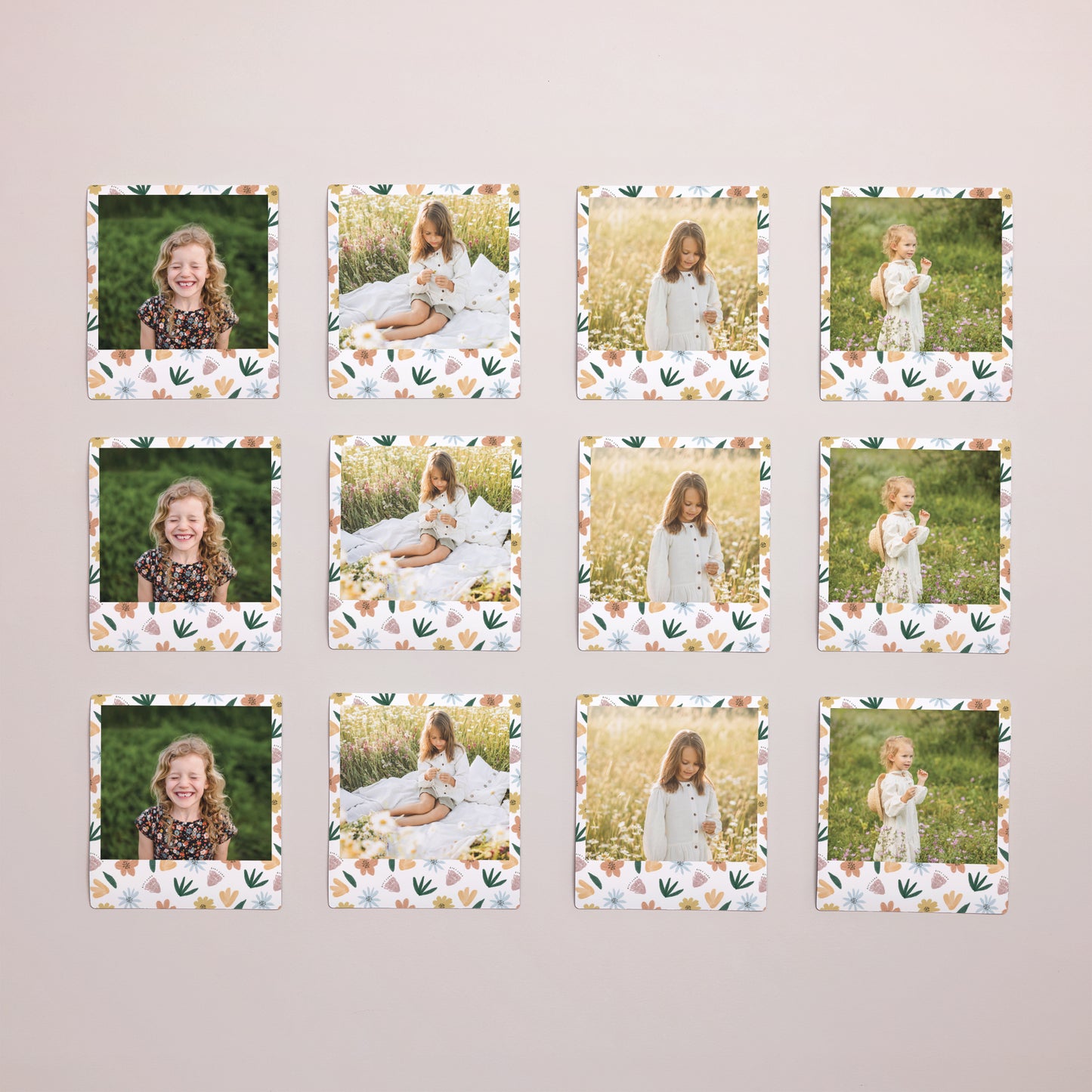 Tirage photo Anniversaire Enfant Lot de 12, magnétique Fleurs photo N° 1
