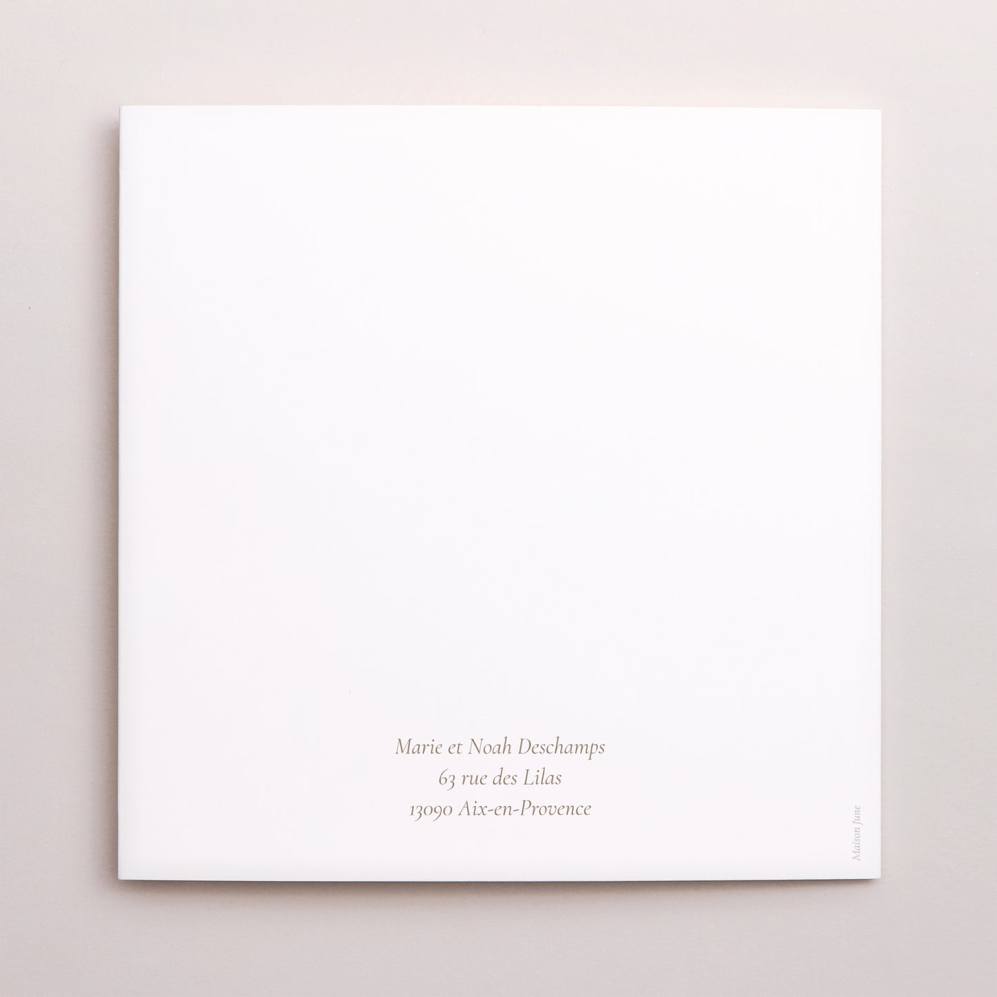 Remerciements Mariage Carré double volet Dorure élégante photo N° 3